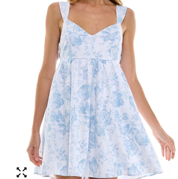 Trixxi Dresses & Skirts - XL Trixxi Junior's Blue Floral Easter Spring Dress New